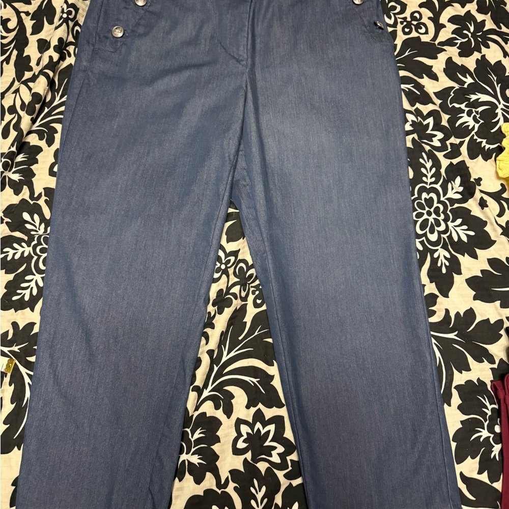 LOFT Navy Riviera Slim Pants